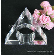 Anel de guardanapo de cristal triângulo para decoração de mesa